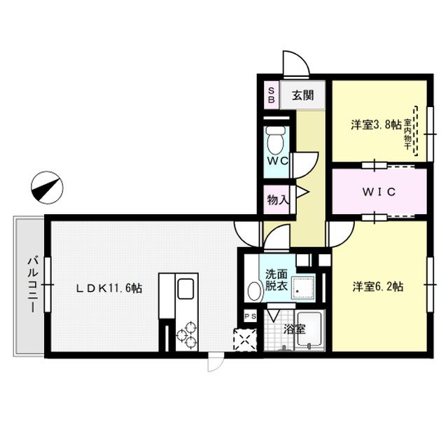D-roomアネシス 201号室 間取り