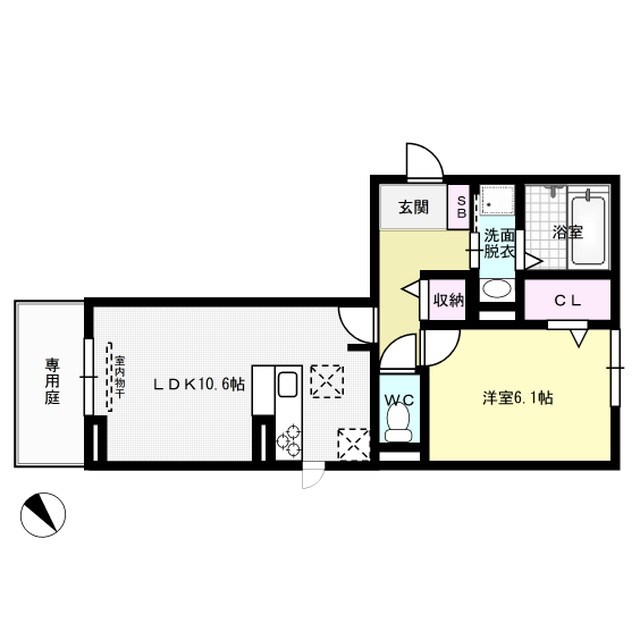 O-DIK GARDENⅡ 101号室 間取り