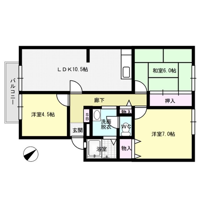 サンビレッジ弥永西B棟 間取り図