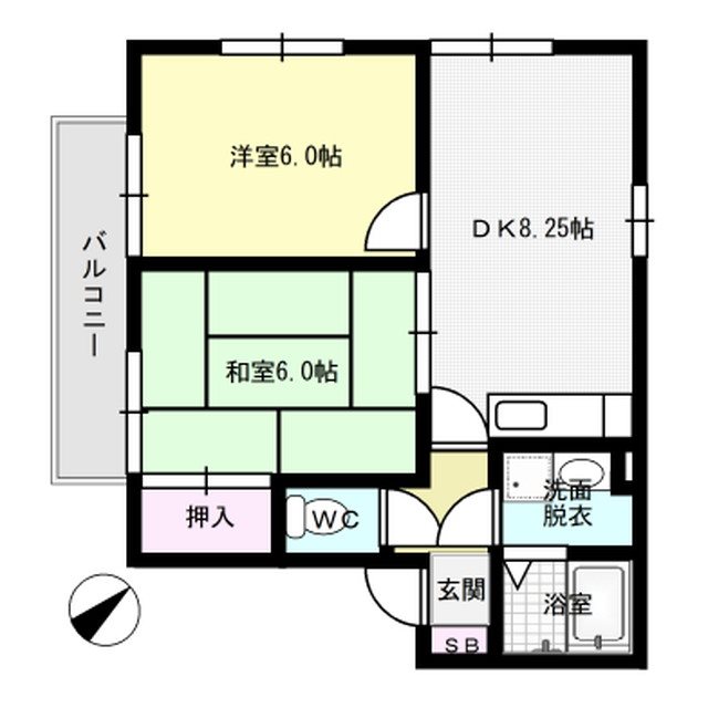 エンゼルクローバー 212号室 間取り