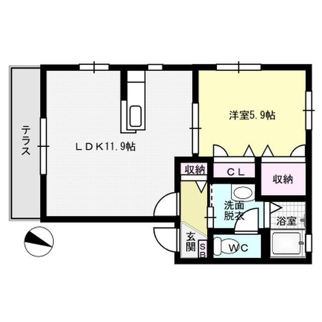 シャーメゾン筒井 101号室 間取り