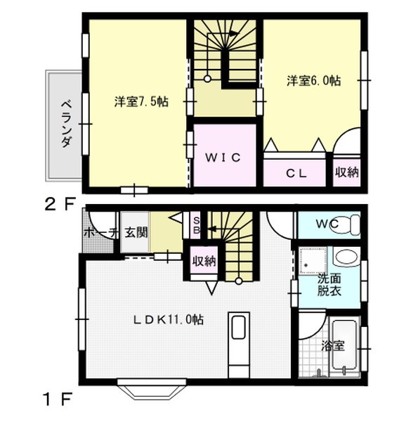 グリーンキャッスル 105号室 間取り