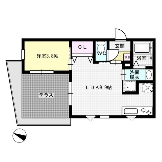 TMR 102号室 間取り