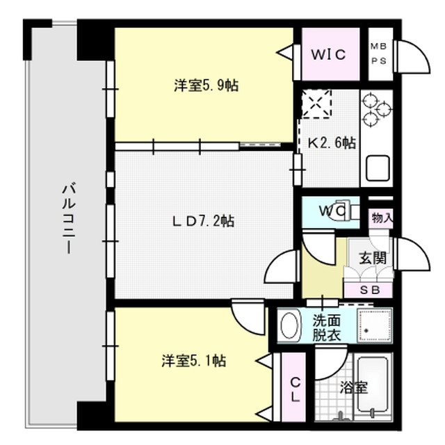 Quintet　Minami　Fukuoka 605号室 間取り