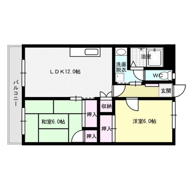 春日原レヂデンス 101号室 間取り