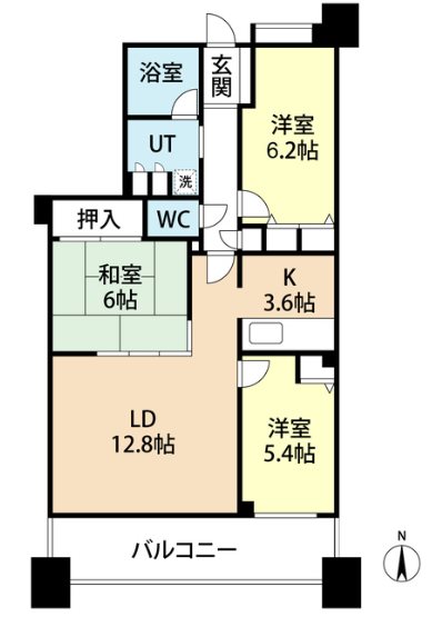コスモ唐人町パークビュー 間取り