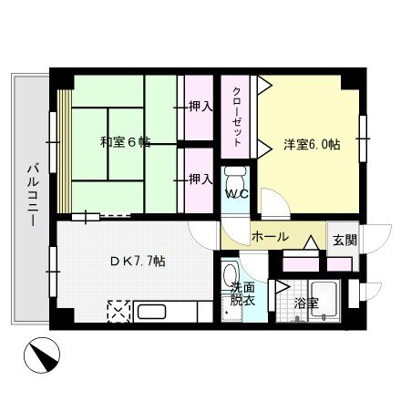 レスピーザⅡ 207号室 間取り