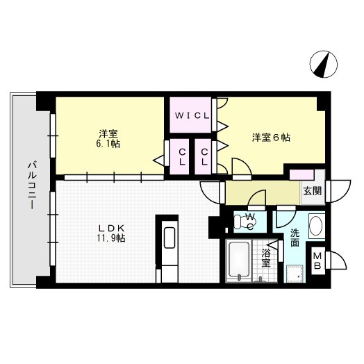 コモド エスパシオ 502号室 間取り