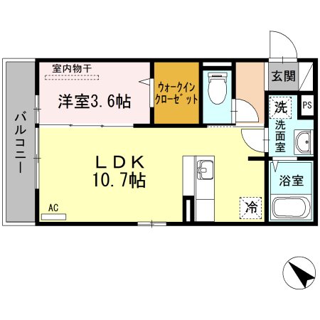 間取り D-room博多駅南 間取り図