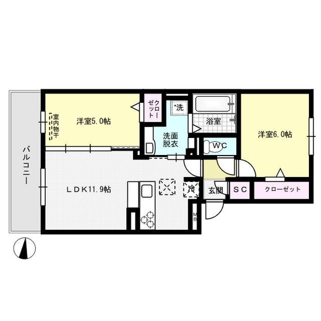 グラースT 302号室 間取り