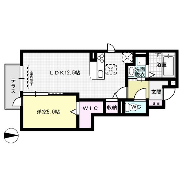 D-room中尾 弐番館 105号室 間取り