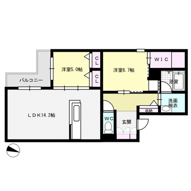 シャーメゾンふぢ 202号室 間取り