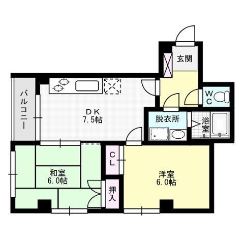 クレイドル室見Ｂ棟 間取り