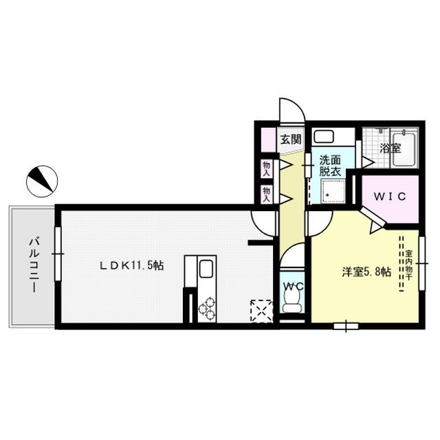D-room博多麦野　壱番館 A301号室 間取り