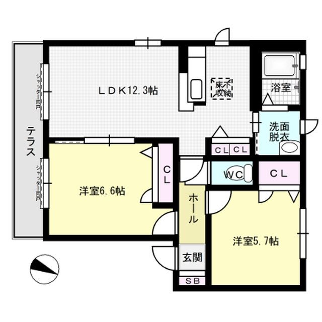 間取り メゾン・クレールB棟 間取り図