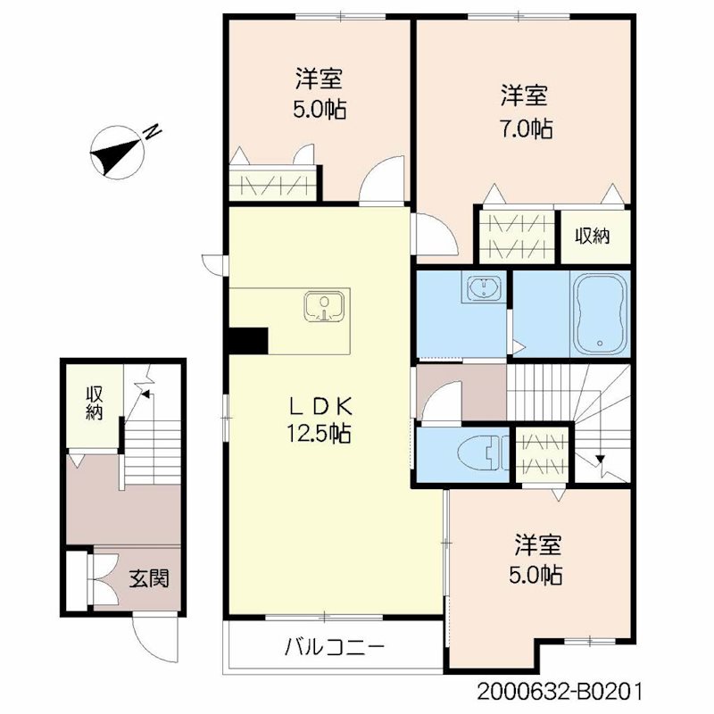 シャーメゾン和B棟 201号室 間取り