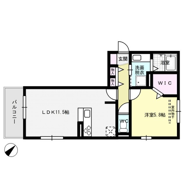 D-room博多麦野 弐番館 301号室 間取り