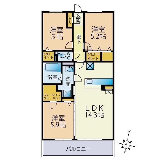 アンブル橋本【2号】 間取り