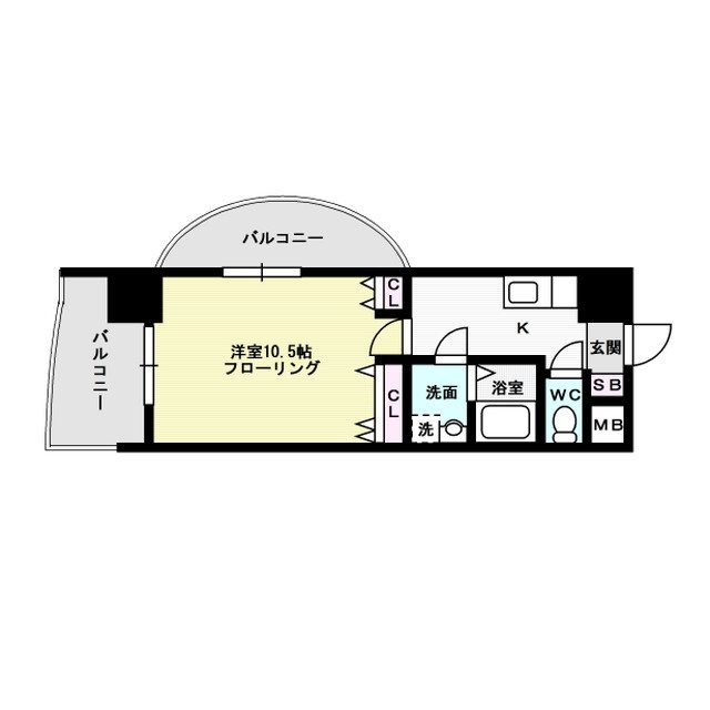 ロイヤルコンフォート渡辺通り 間取り
