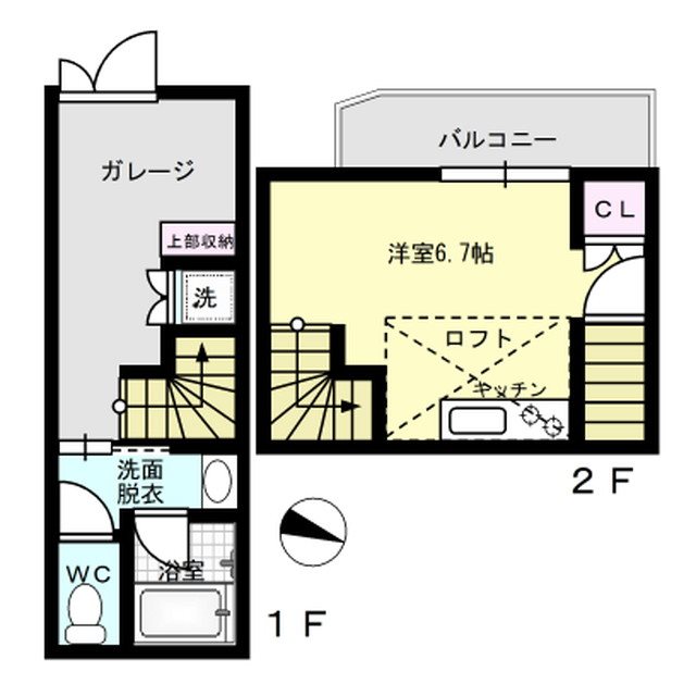 間取り クワトロ・ヴィラ竹下 間取り図