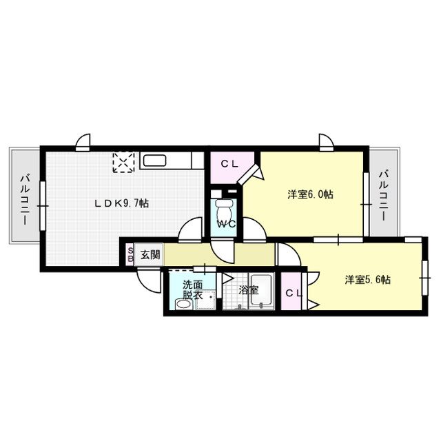 レイクタウン上大利 102号室 間取り
