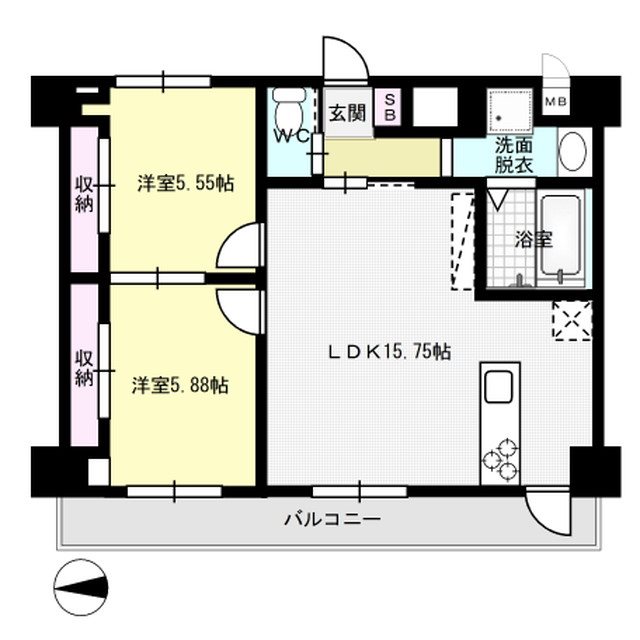 Lindre長丘 302号室 間取り