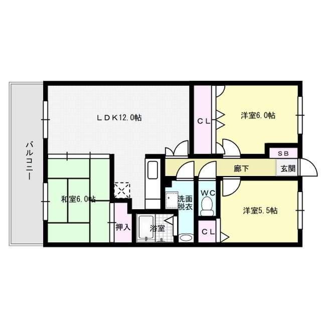 ファミーユ博多の森 203号室 間取り