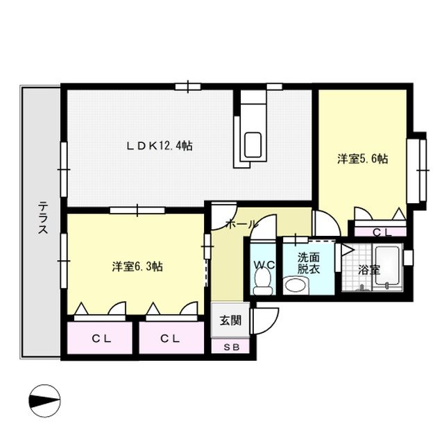 ペイド・エスポワールC棟 105号室 間取り
