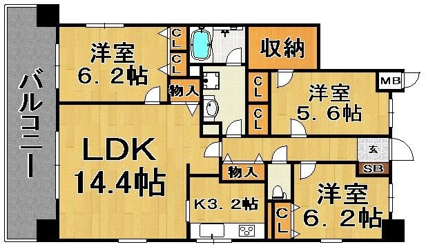 スパシオ・コモド平尾 間取り
