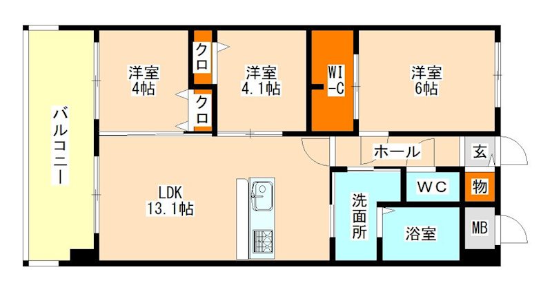 トラストビル姪浜南 間取り