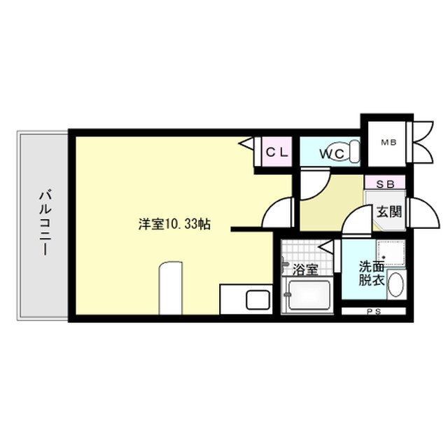 クレアーレ大野城 303号室 間取り