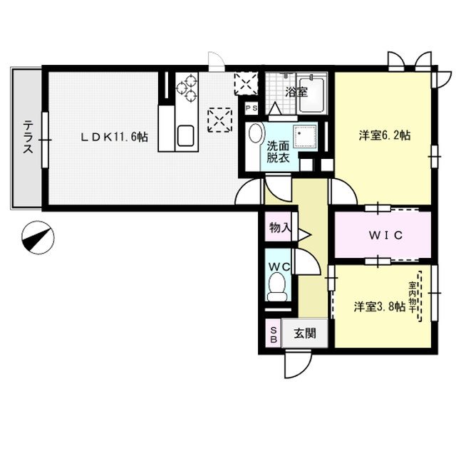 D-roomアネシス 103号室 間取り