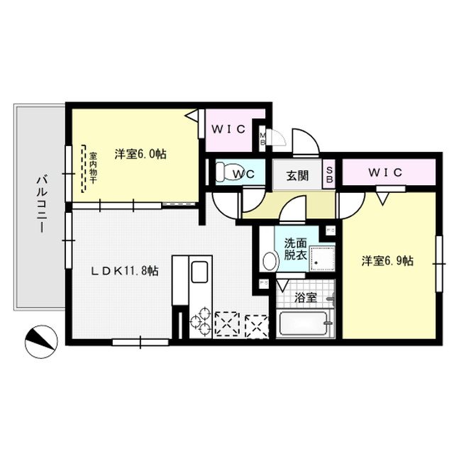 クリエイーストⅡ 201号室 間取り