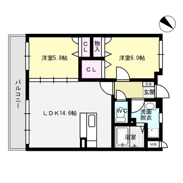 アムール古水 202号室 間取り