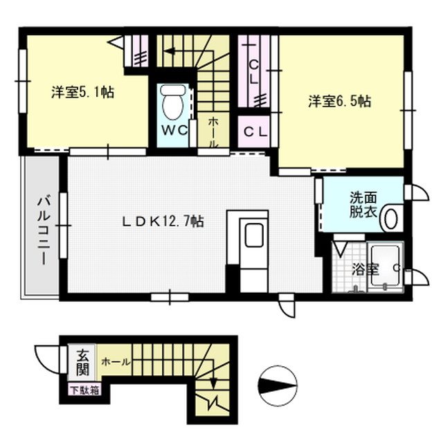 メゾン8 B棟 間取り図