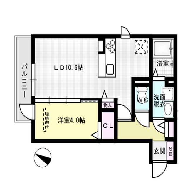 D-room麦野参番館 102号室 間取り