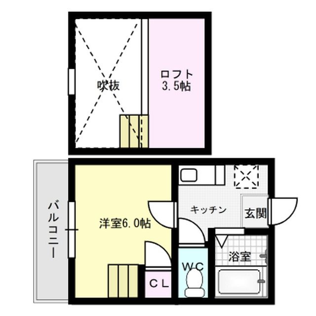 ハーベスト春日原北 102号室 間取り