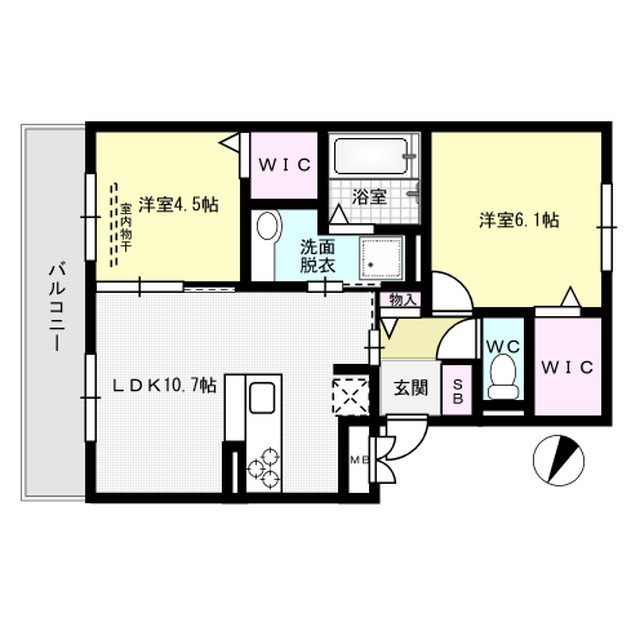 優水C棟 302号室 間取り