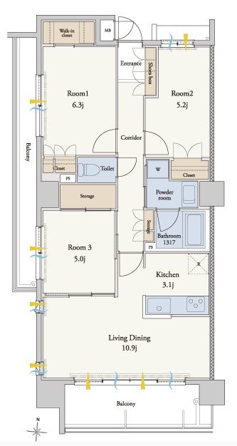 RJRプレシア高取 間取り
