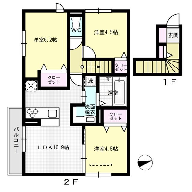 木犀館Ⅱ 203号室 間取り