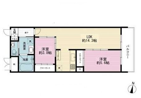 リオ・コスモ西新【Dタイプ】 間取り