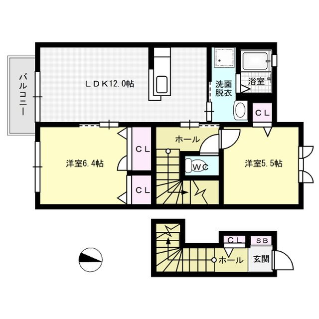 ファミール那珂川 203号室 間取り