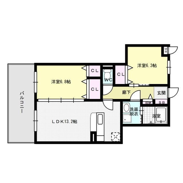 プルヌス コリーヌ 202号室 間取り