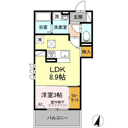 D-room竹下　B棟 間取り