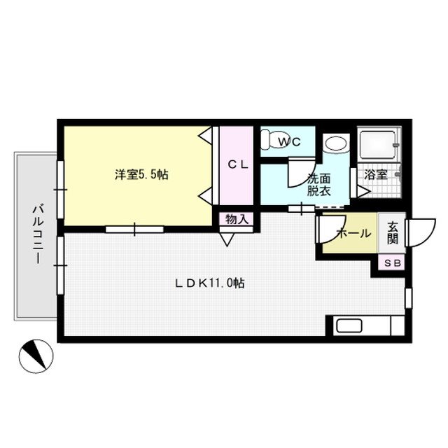 ブライトン麦野A棟 103号室 間取り