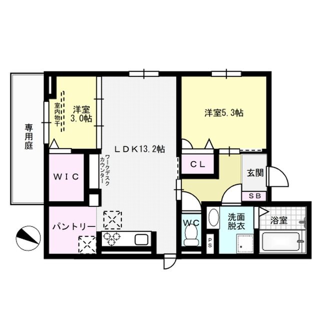 トリシアTAKEⅢ 102号室 間取り