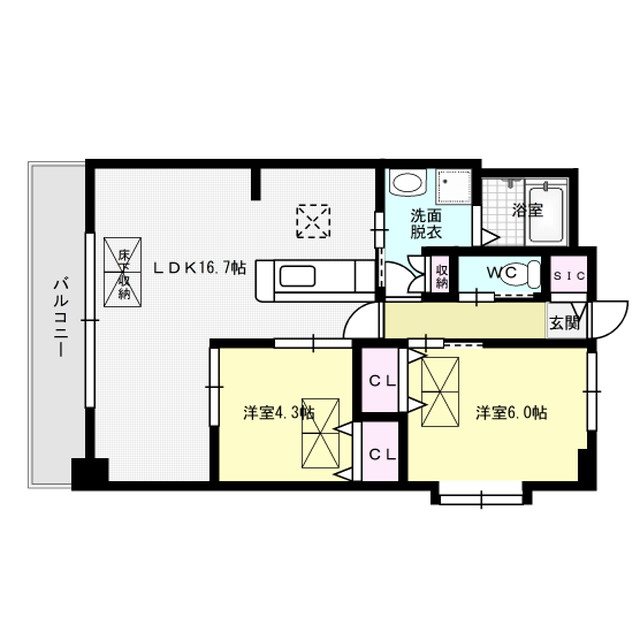 ルネスボナール 103号室 間取り