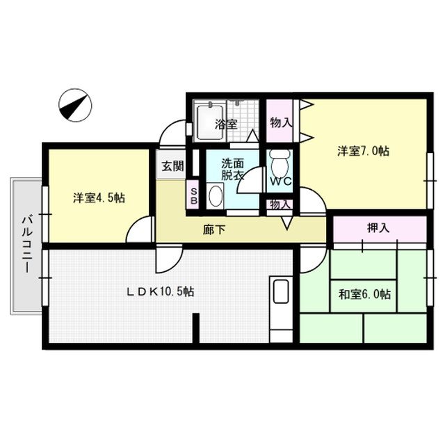 サンビレッジ弥永西B棟 間取り図