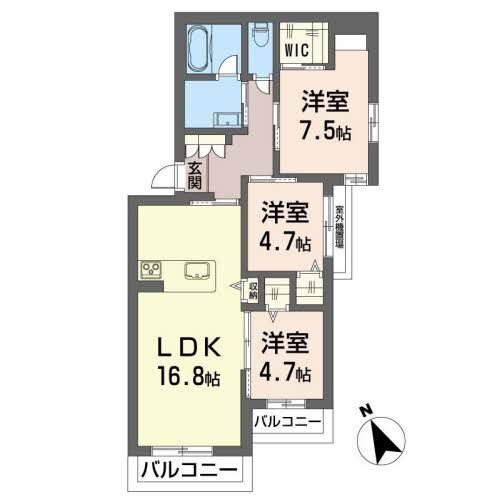 シャーメゾンつつみ 301号室 間取り