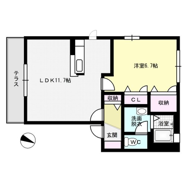 ルミエール大文字 101号室 間取り